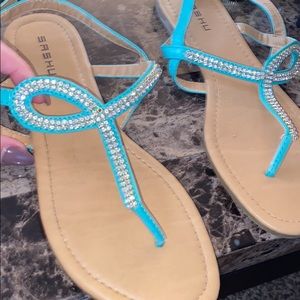 Cute teal sandals